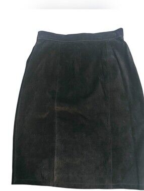 GLOBAL IDENTITY GENUINE SUEDE LEATHER PENCIL SKIRT, Blue, Size 5\6